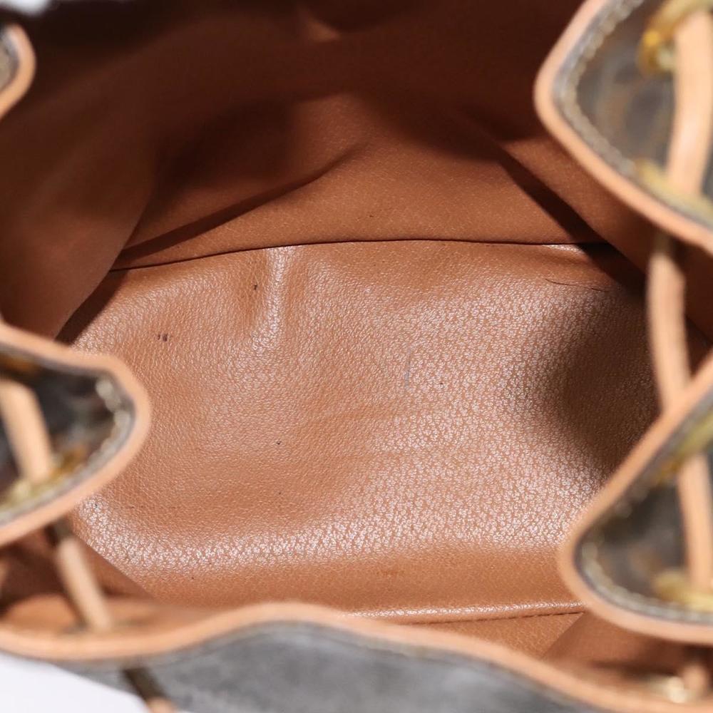 CELINE Macadam Canvas Backpack PVC Leather Brown Gold Auth hk2918 - Picture 11 of 16